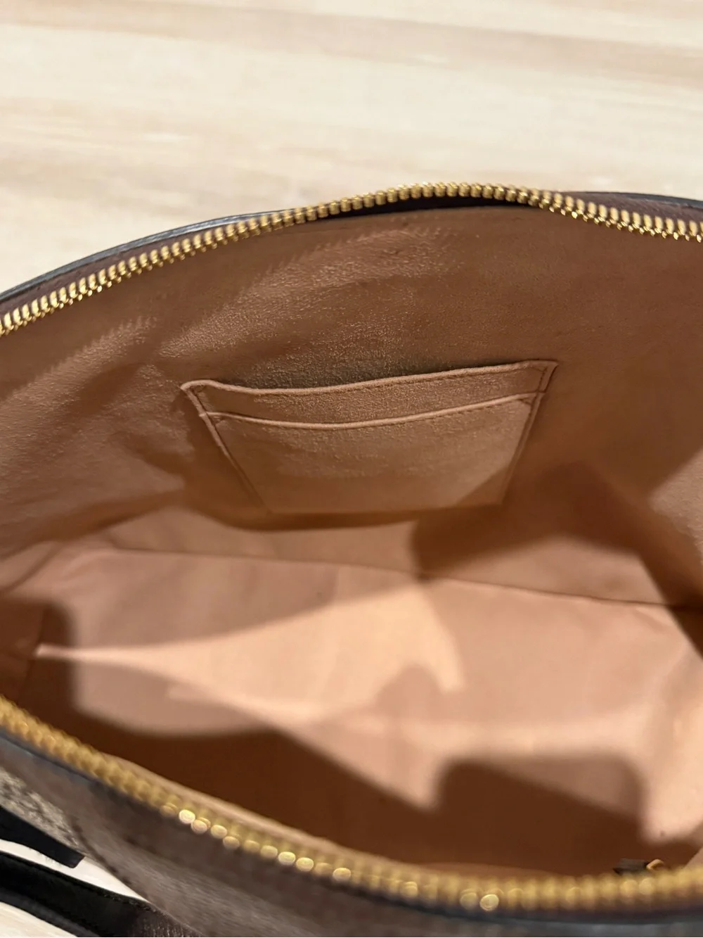 Gucci Brown/Beige GG Canvas Satchel with Green-Red Web Stripe
